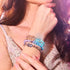 Blaue Iris | Silber | Glühwürmchen-Glas-Makramee-Armband